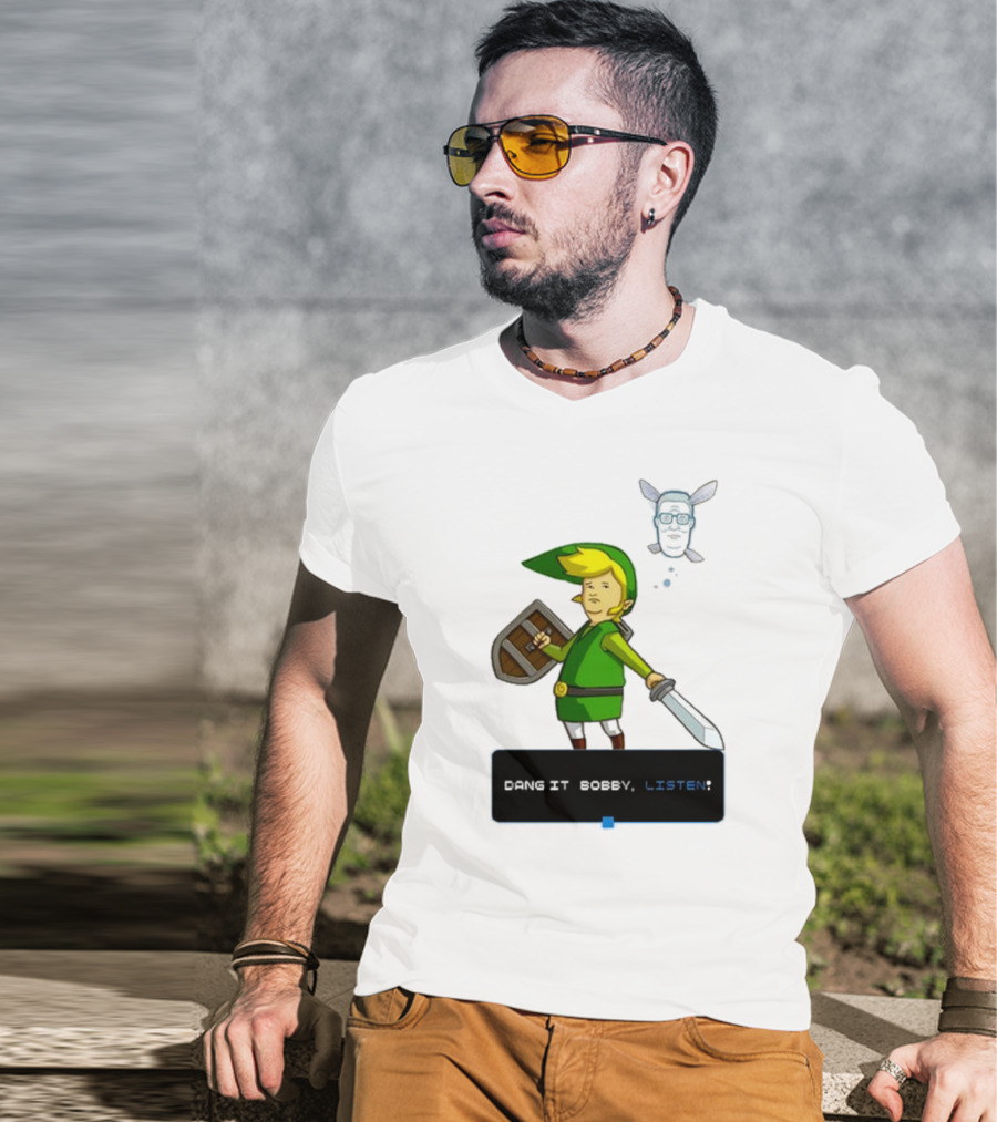 Dang It Bobby Listen Link Parody Navi Crossover T-Shirt