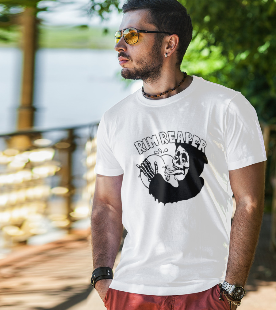 Rim Reaper Grim Reaper Skeleton With Tire T-Shirt