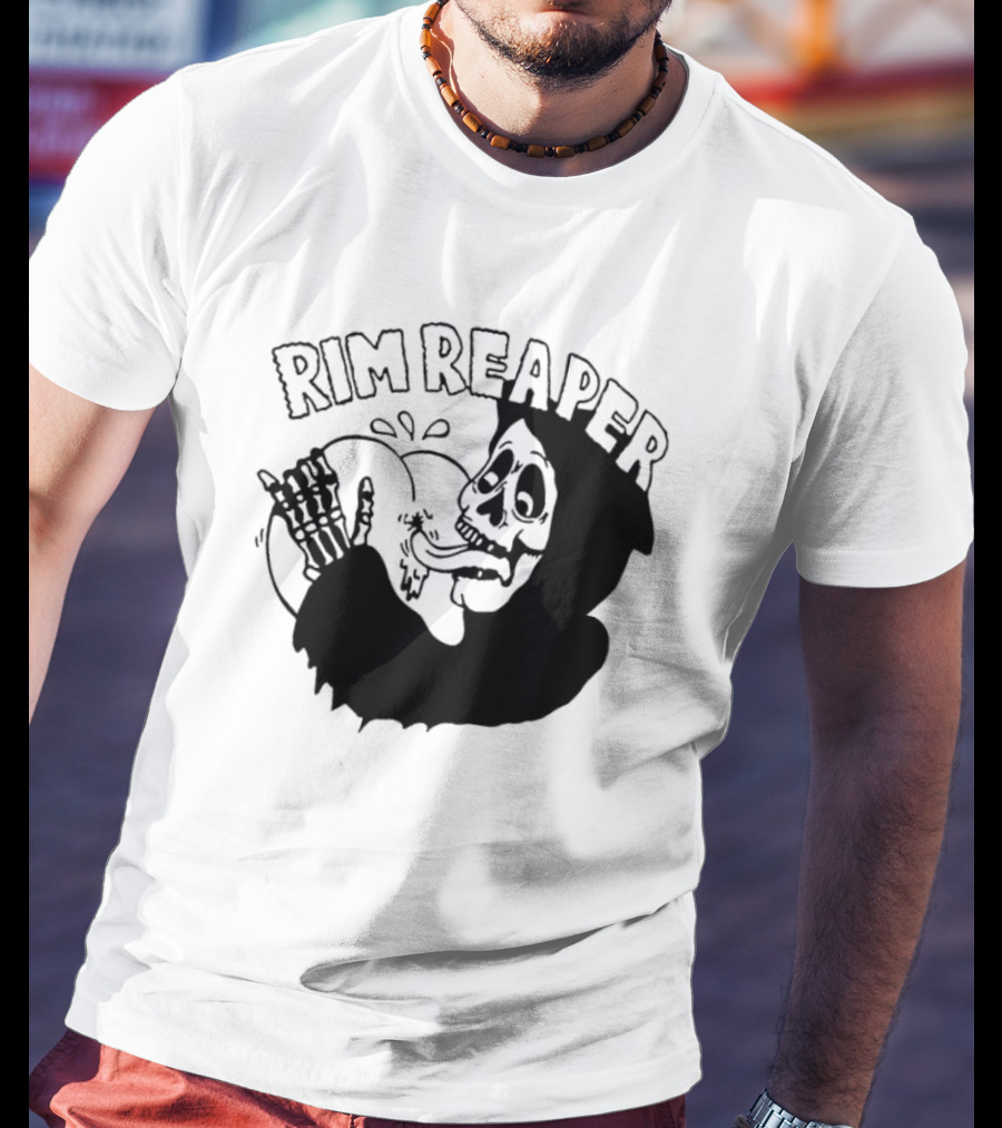 Rim Reaper Grim Reaper Skeleton With Tire T-Shirt
