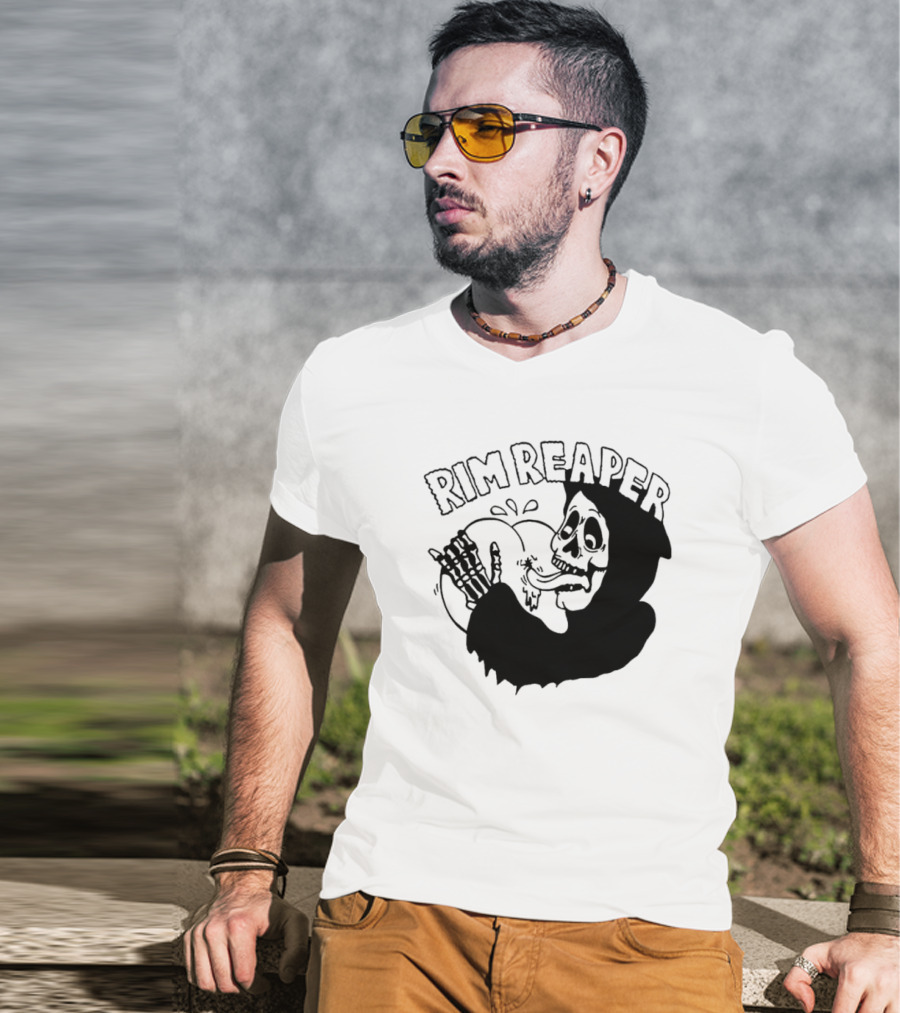Rim Reaper Grim Reaper Skeleton With Tire T-Shirt
