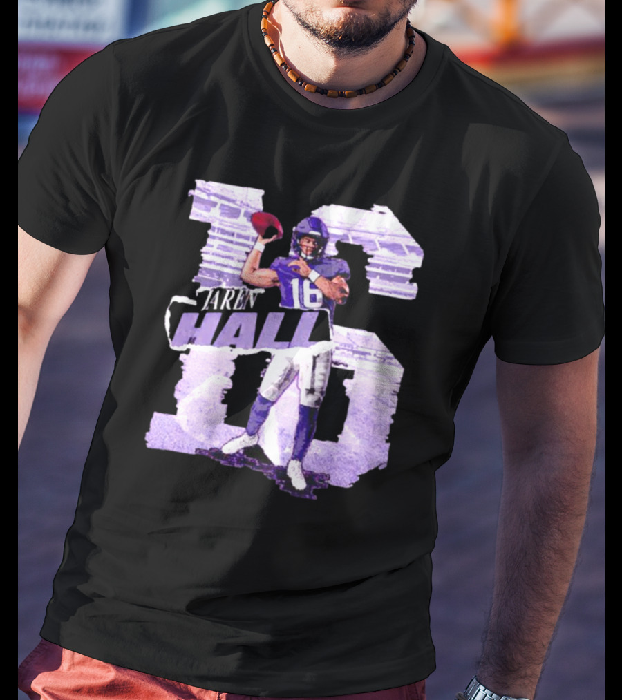 Jaren Hall Minnesota Number 16 Football Player T-Shirt