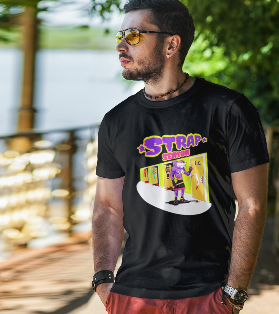 Strap Season Errol Spence Cartoon Character With Belts T.C. Door T-Shirt
