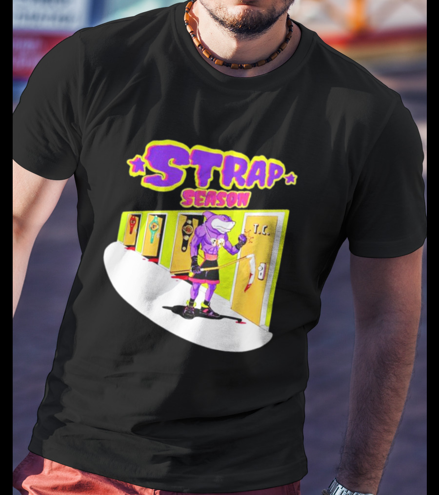 Strap Season Errol Spence Cartoon Character With Belts T.C. Door T-Shirt
