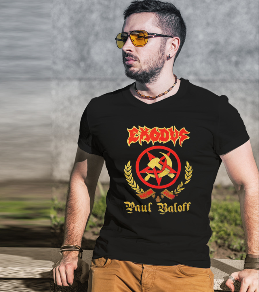 Exodus Paul Baloff 4-25-1960 2-2-2002 Hammer And Sickle Emblem T-Shirt