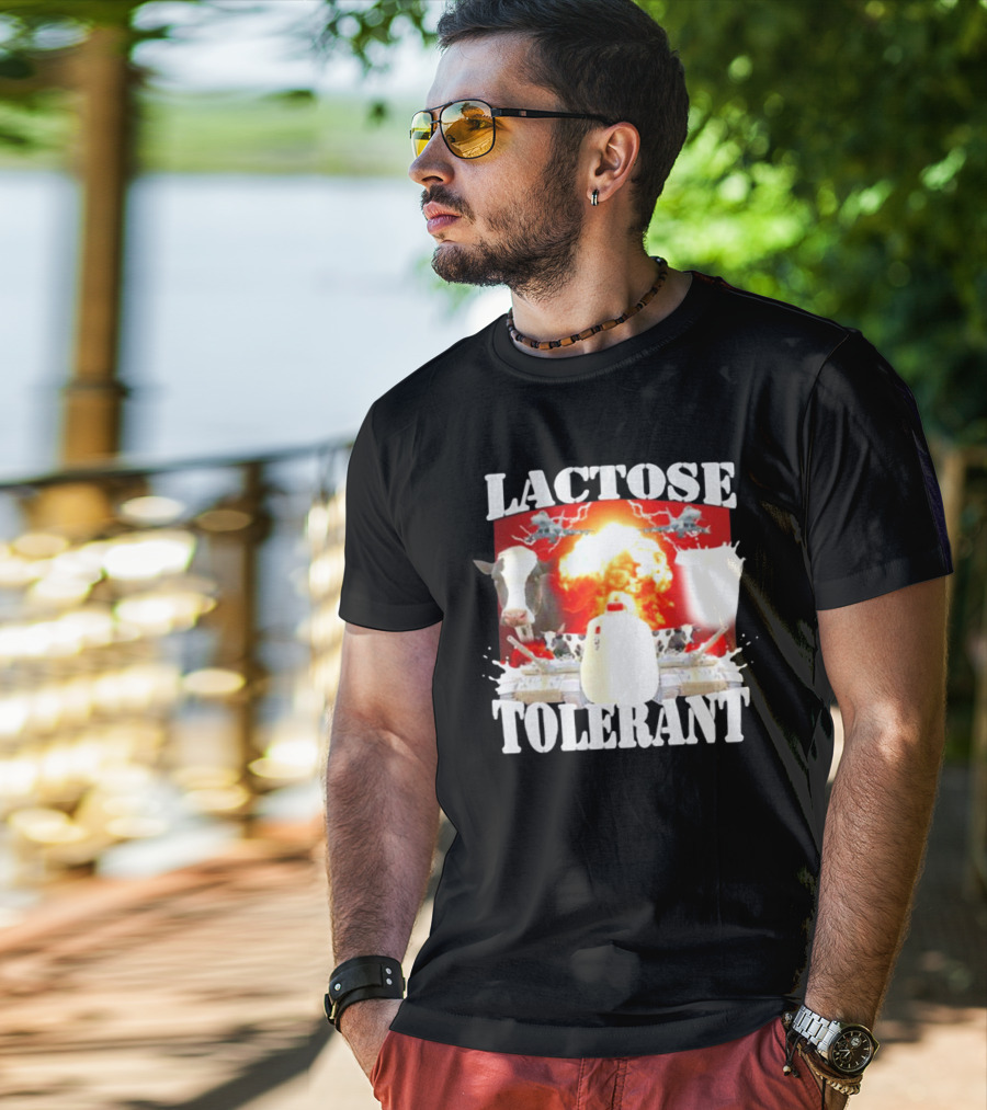 Lactose Tolerant Cow Explosion Milk Jug T-Shirt
