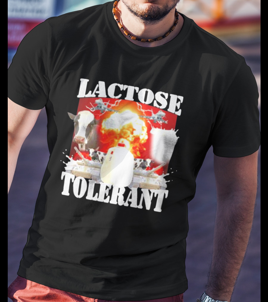 Lactose Tolerant Cow Explosion Milk Jug T-Shirt