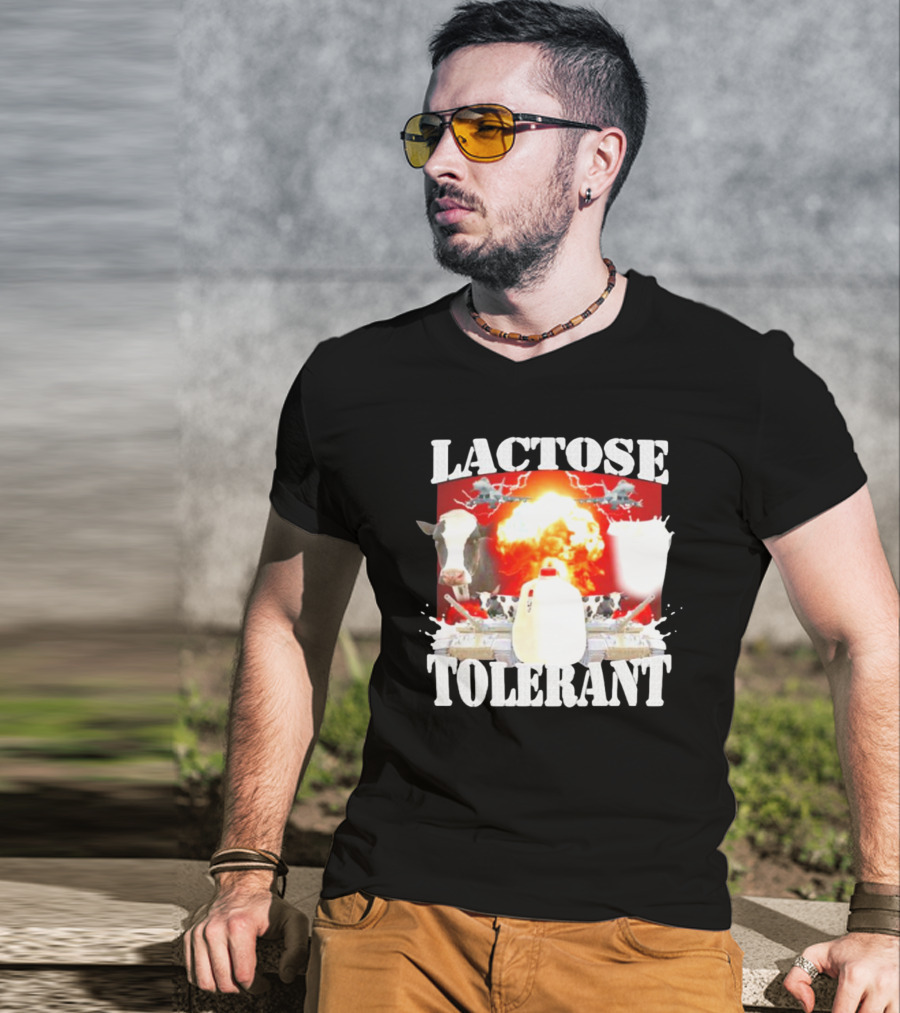 Lactose Tolerant Cow Explosion Milk Jug T-Shirt