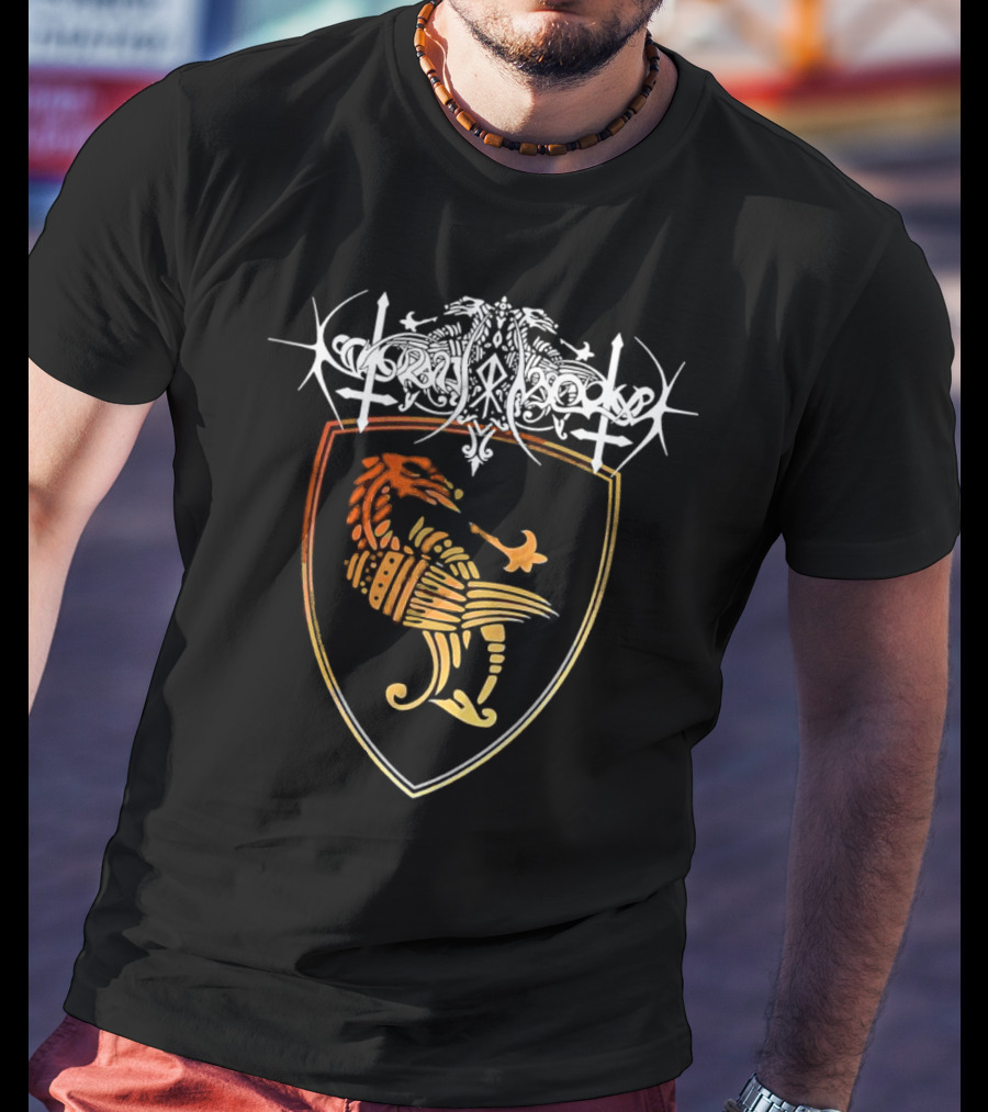 Nokturnal Mortum Medieval Armored Dragon Emblem T-Shirt