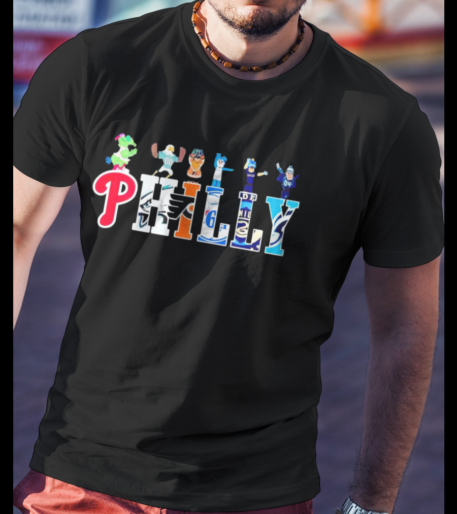 Philly Mascots Phillies Eagles Flyers 76ers Union Soul T-Shirt