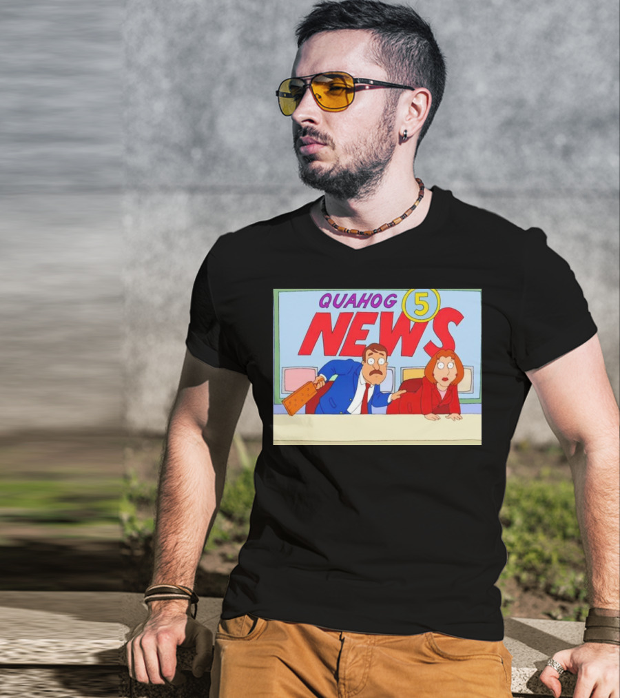 Quahog 5 News Family Guy Cartoon Scene T-Shirt