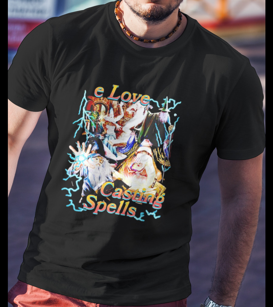Love Casting Spells Wizards Lightning Magic T-Shirt