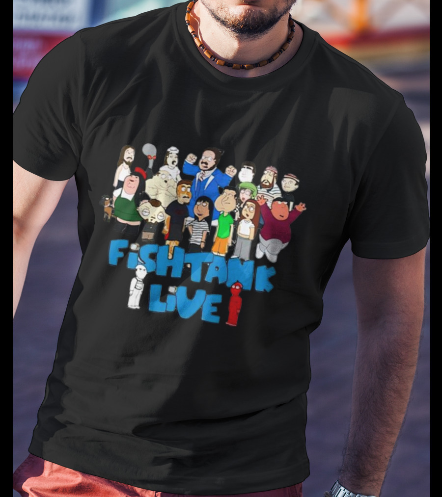 Fish Tank Live Cartoon Character Group T-Shirt