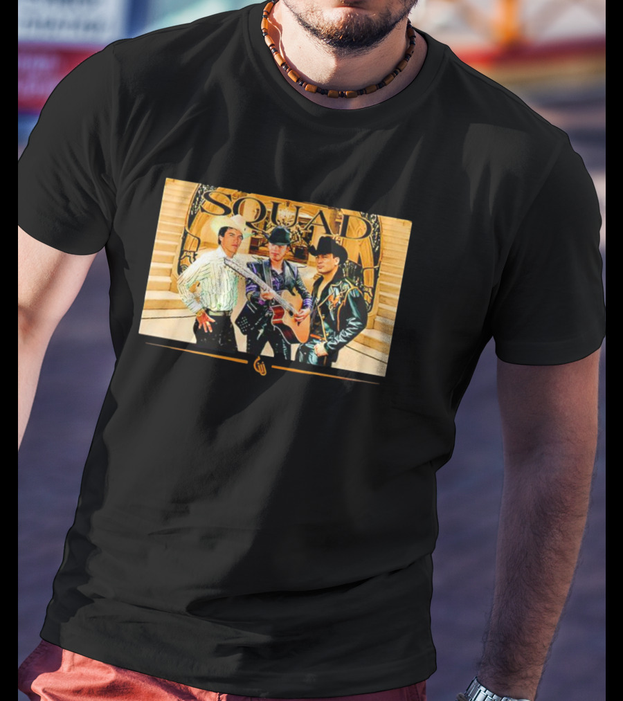 Guariz Squad Trio With Guitars And Staircase Background T-Shirt