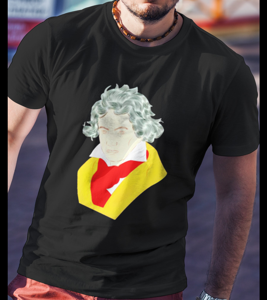 Ludwig Van Beethoven Colorful Portrait In Yellow And Red T-Shirt