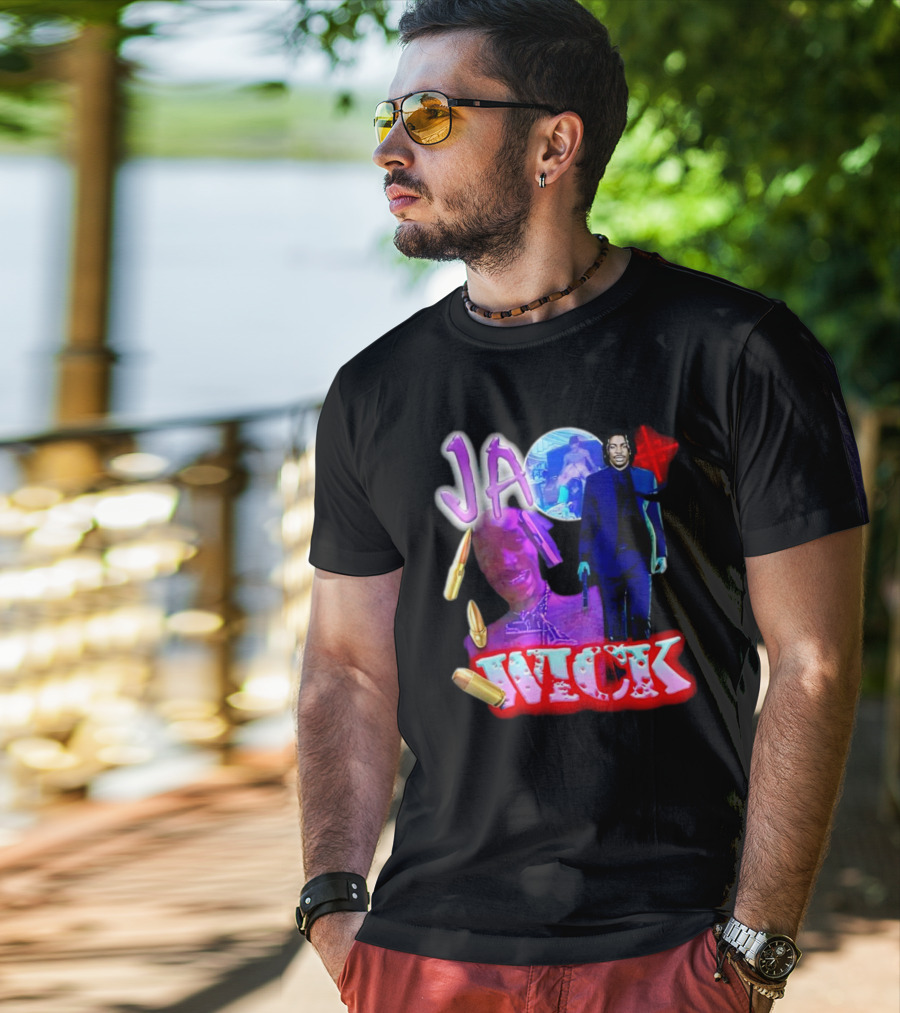 Ja Wick Bullet Portraits Action Concept T-Shirt