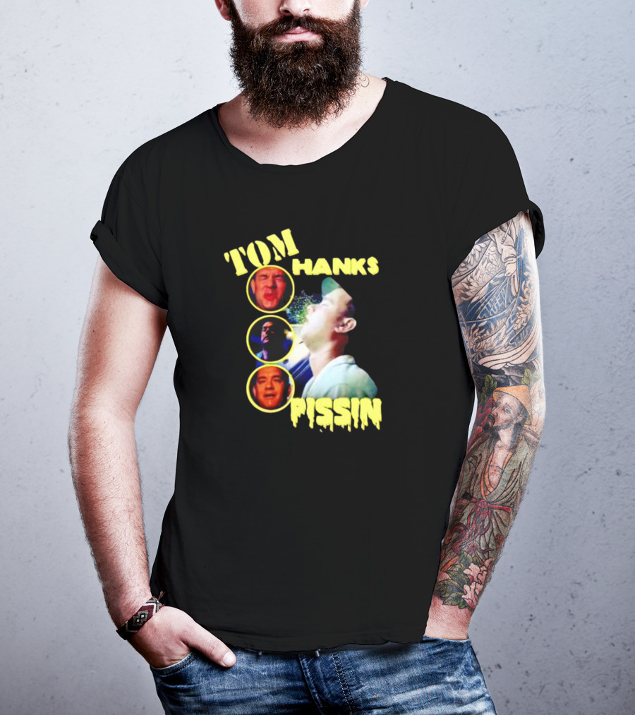 Tom Hanks Pissin Spitting Circle Photos T-Shirt