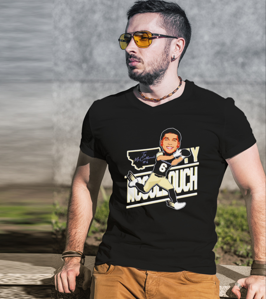 Ty Mccullouch #6 Cartoon Football Receiver T-Shirt
