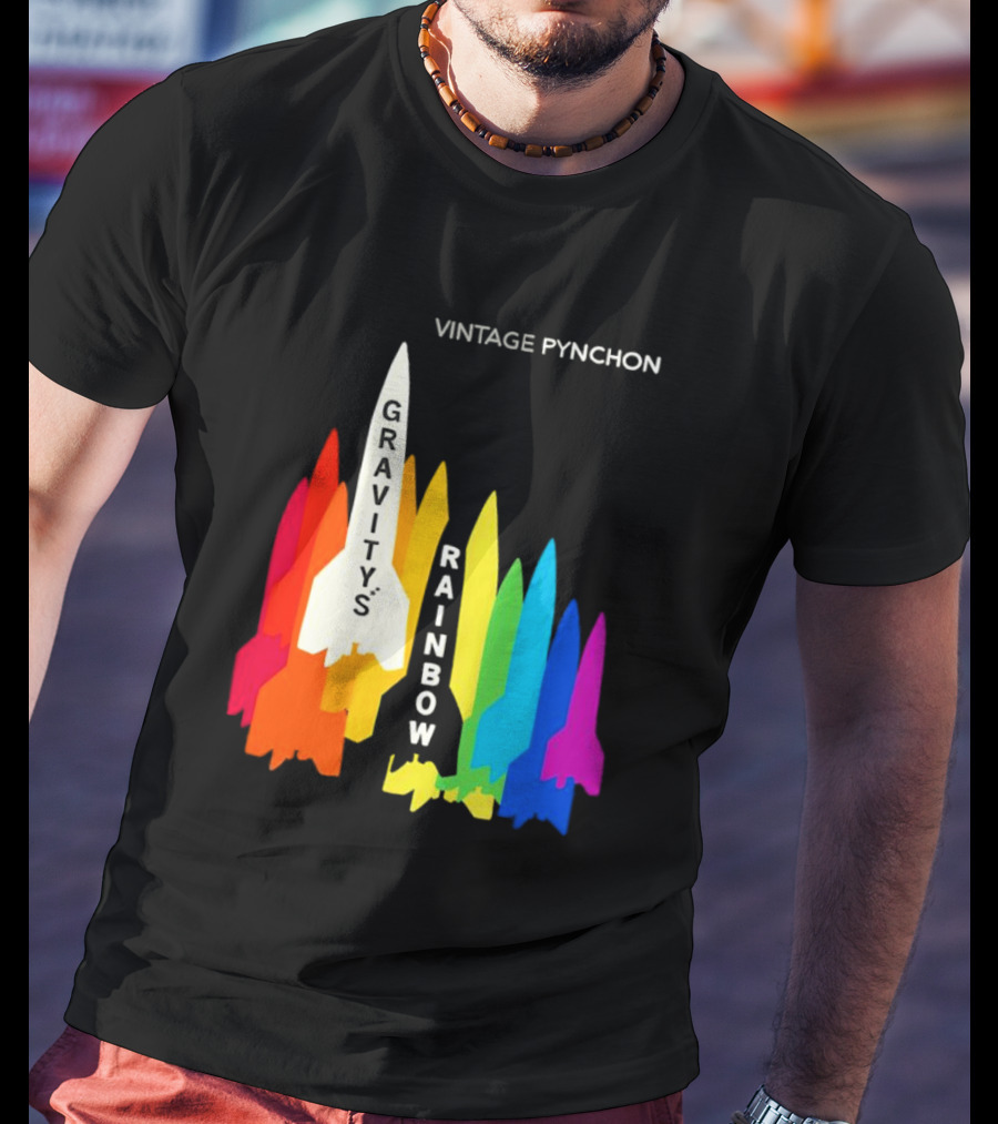 Vintage Pynchon Gravity’s Rainbow Multicolor Rocket T-Shirt