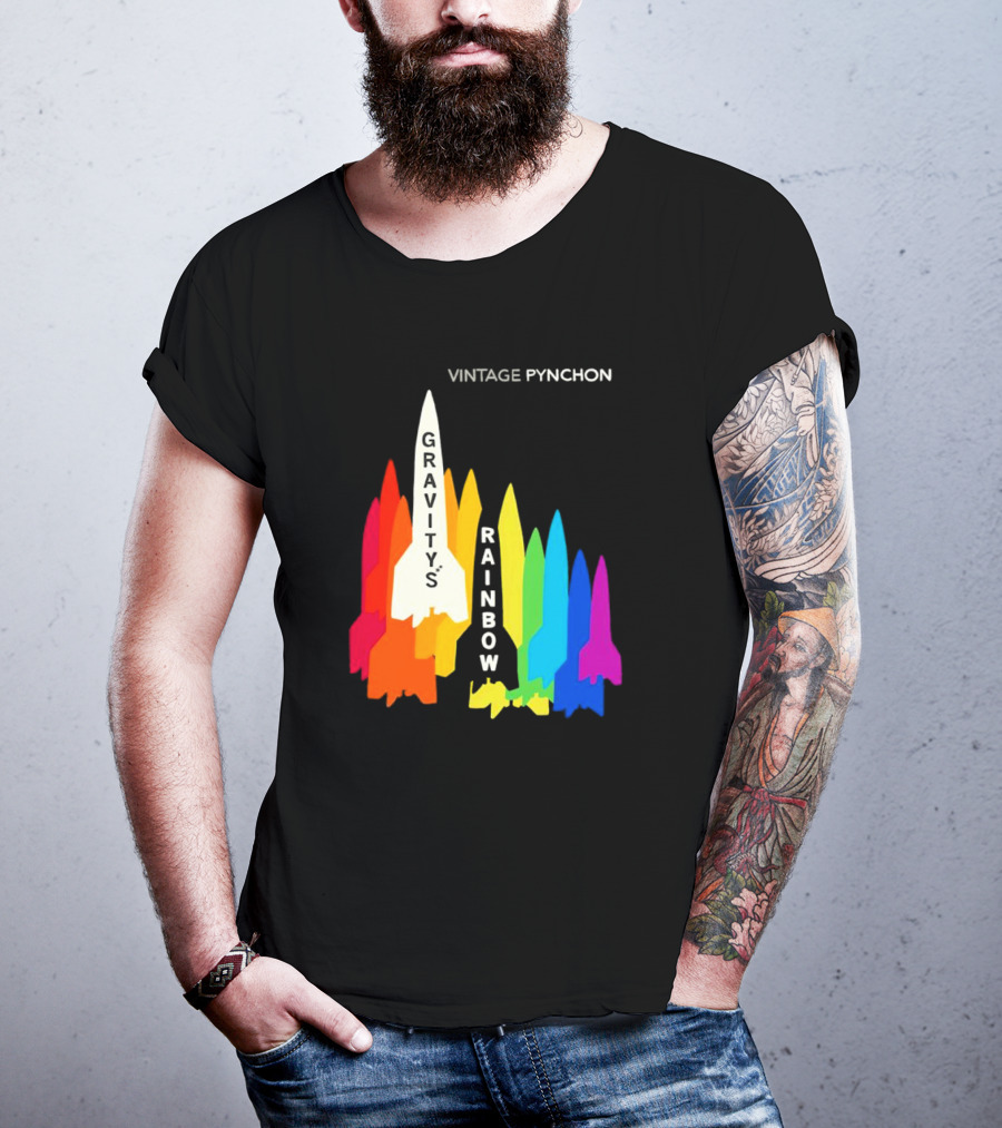 Vintage Pynchon Gravity’s Rainbow Multicolor Rocket T-Shirt