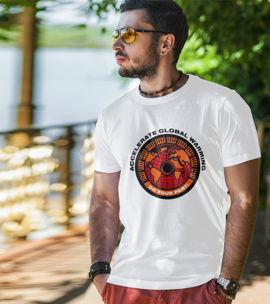 Accelerate Global Warming Do Your Part Earth Speedometer T-Shirt