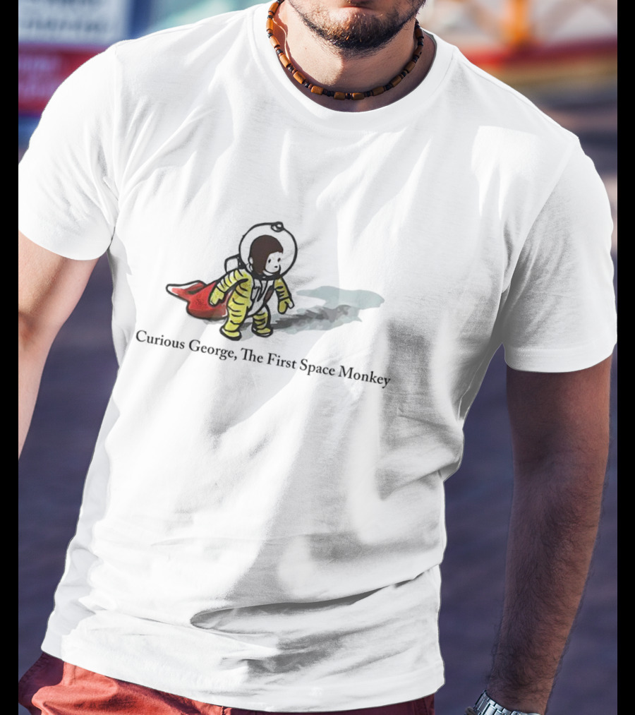 Curious George The First Space Monkey Astronaut Reflective Adventure T-Shirt