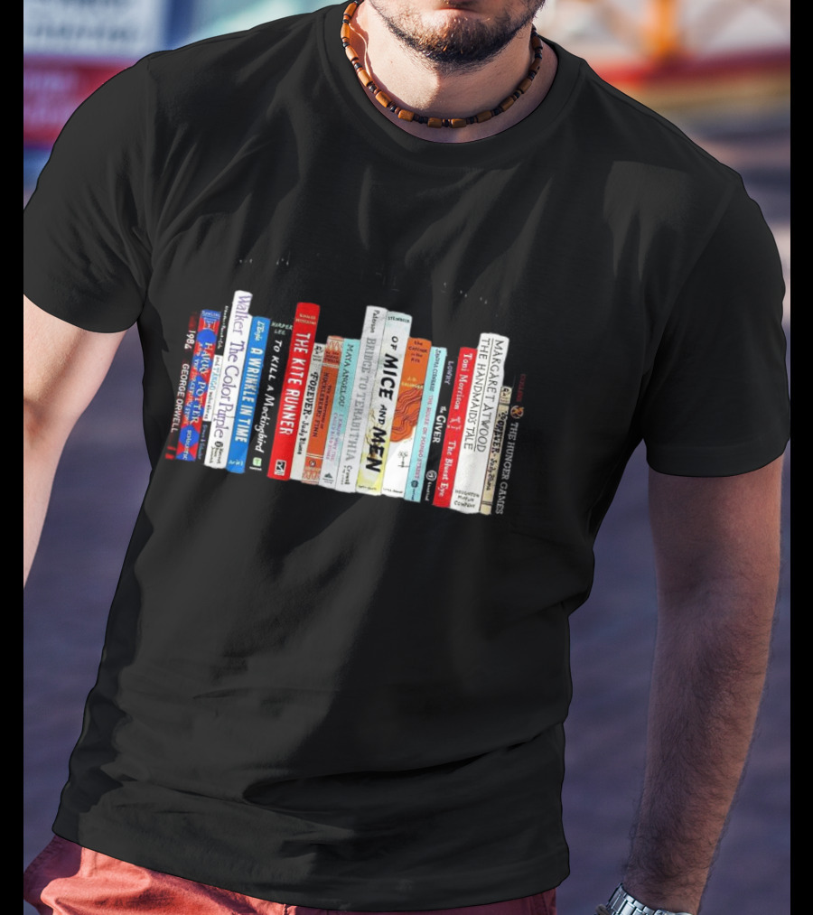 I'm With The Banned Books Featuring Titles Like 1984 Of Mice And Men The Handmaid's Tale The Catcher In The Rye T-Shirt