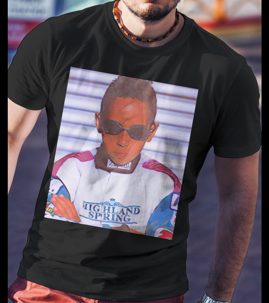 Highland Spring Racing Suit Young Lewis Hamilton T-Shirt