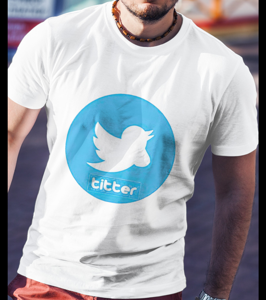 Titter Parody Blue Circle Tit Bird T-Shirt