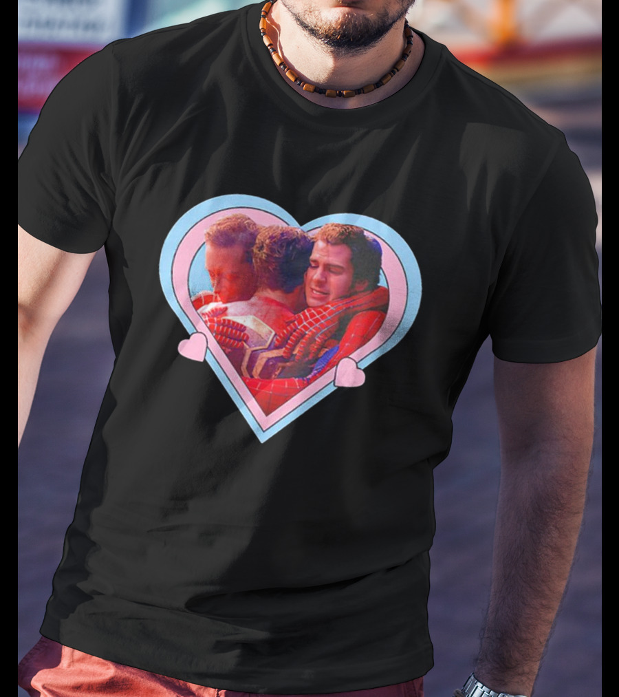 Spiderman No Way Home Trio Heart Hugging Scene T-Shirt