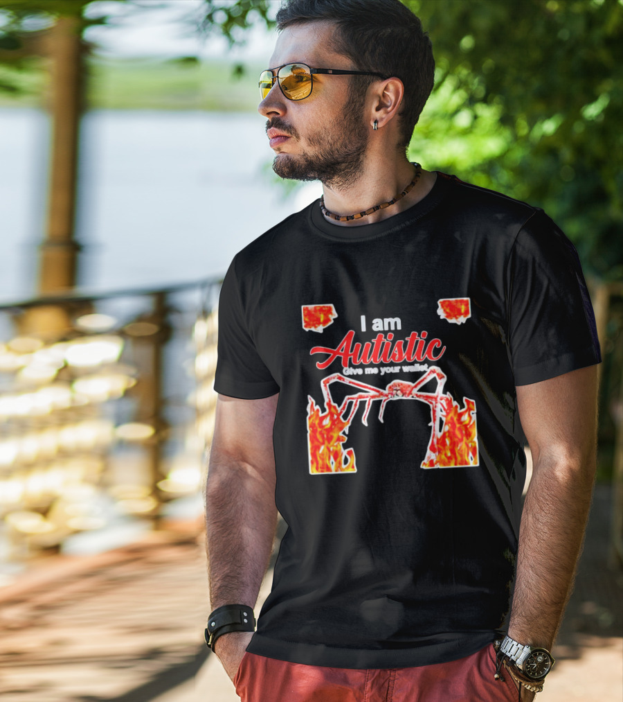 I Am Autistic Give Me Your Wallet Fire Spider T-Shirt