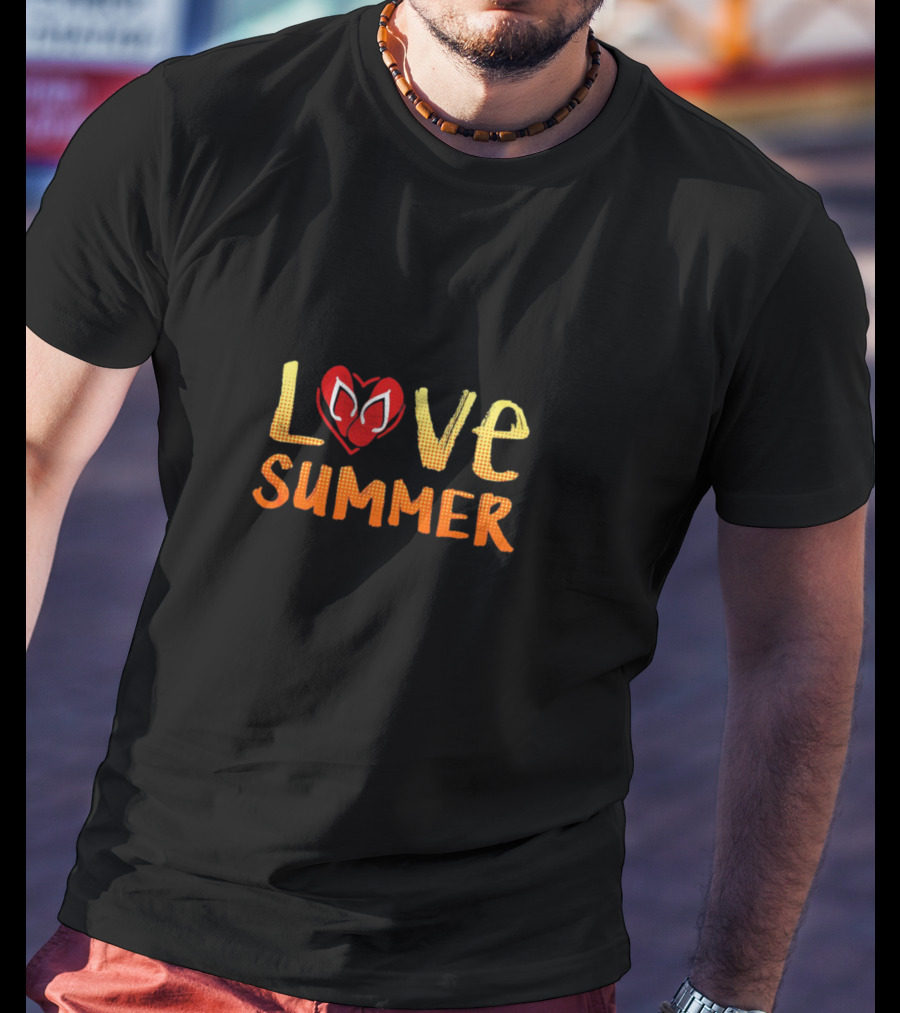 LOVE SUMMER Heart Symbol With Shades Of Orange And Yellow T-Shirt