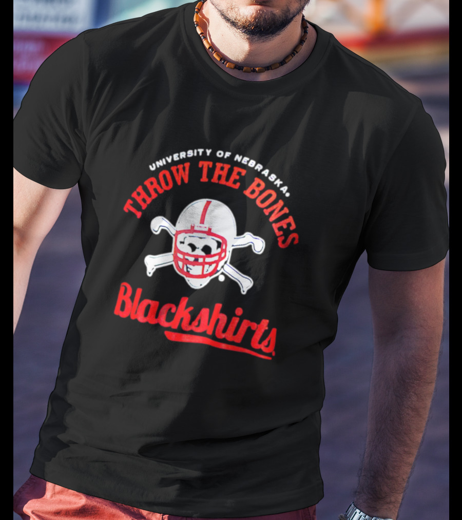 University Of Nebraska Throw The Bones Blackshirts T-Shirt