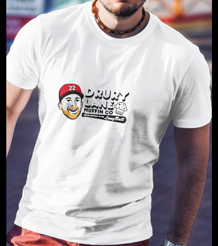 Brandon Drury 22 Muffin Co Cincinnati Reds Cartoon Tribute To The LongBall T-Shirt