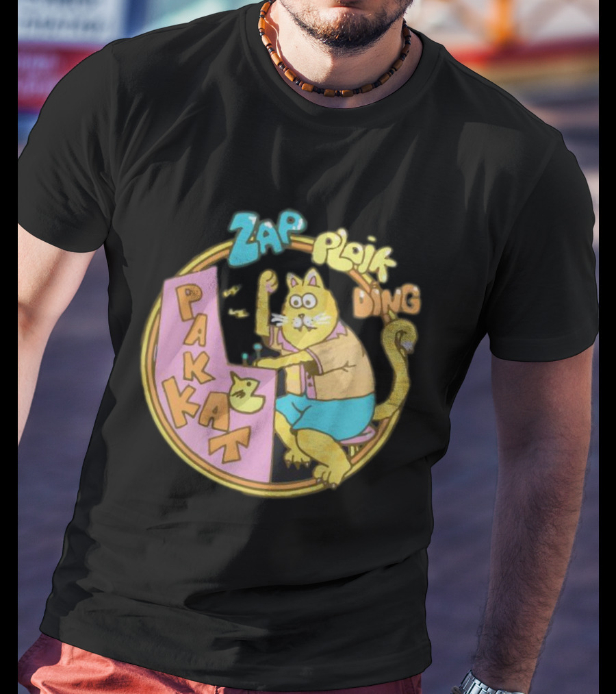 Stranger Things Season 3 Dustin Pakkat Zap Ploik Ding Retro Cartoon Cat T-Shirt
