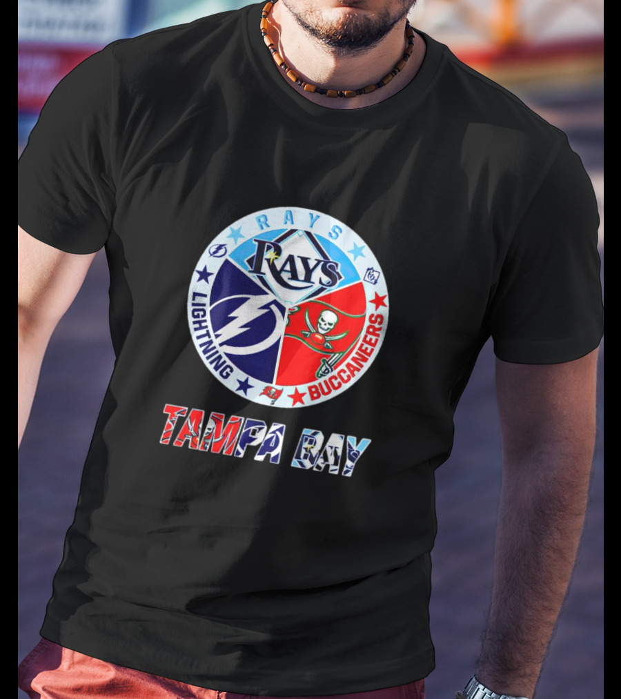 Rays Lightning Buccaneers Tampa Bay Teams Logo Circle T-Shirt