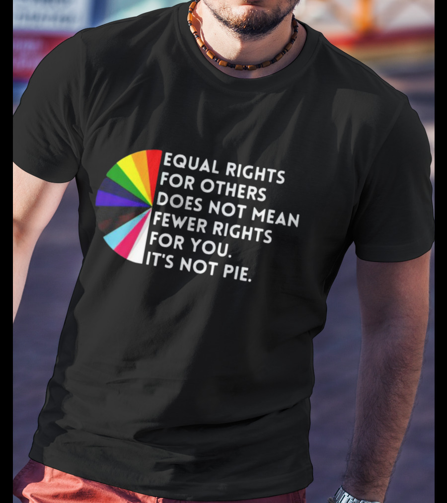 Equal Rights For Others Does Not Mean Fewer Rights For You It's Not Pie Pride Rainbow Pie Chart T-Shirt