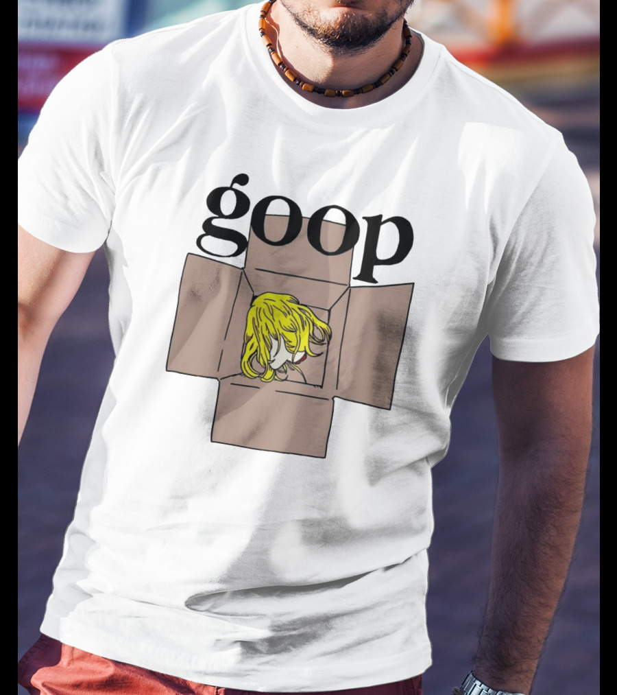 Goop Heads Blonde Wig In Cardboard Box T-Shirt