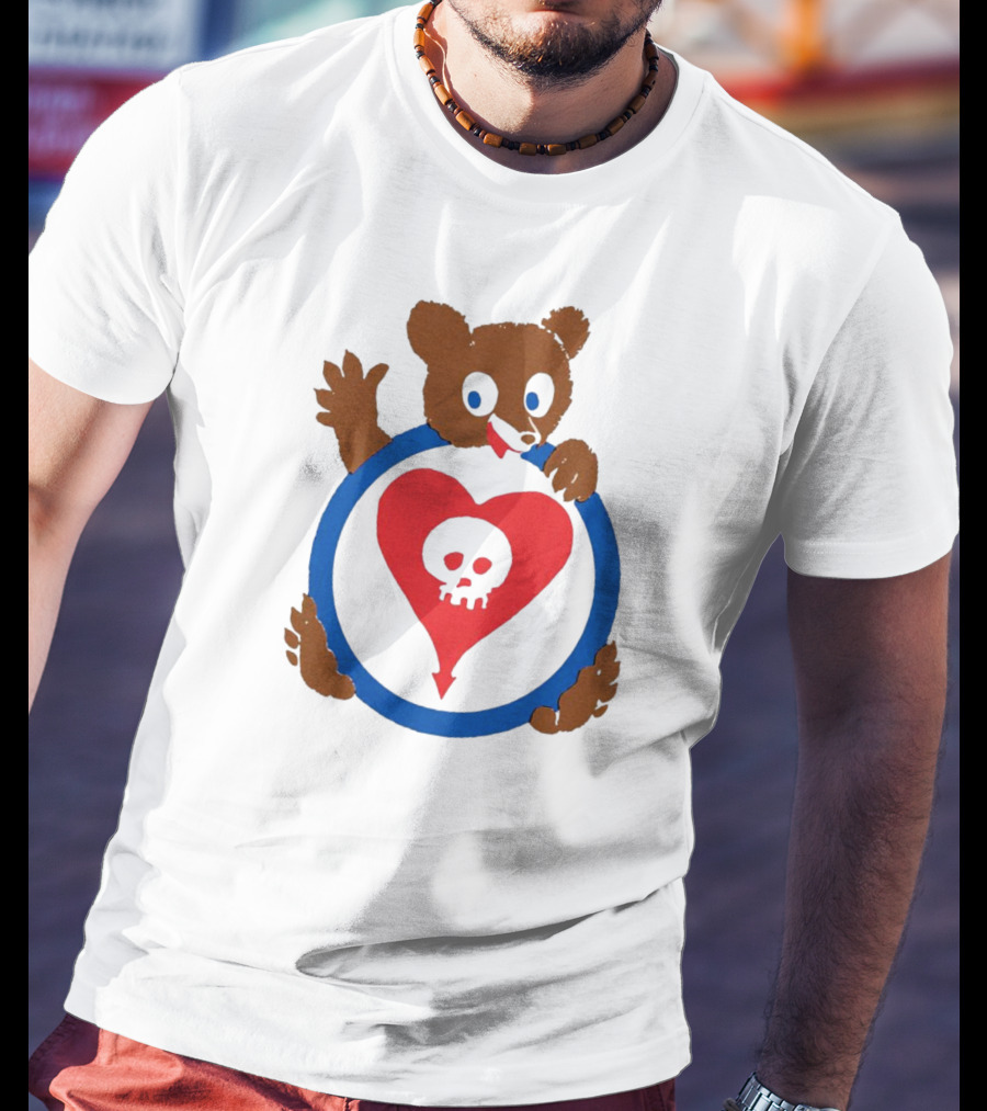 Bear Hug Heart Skull Circle T-Shirt