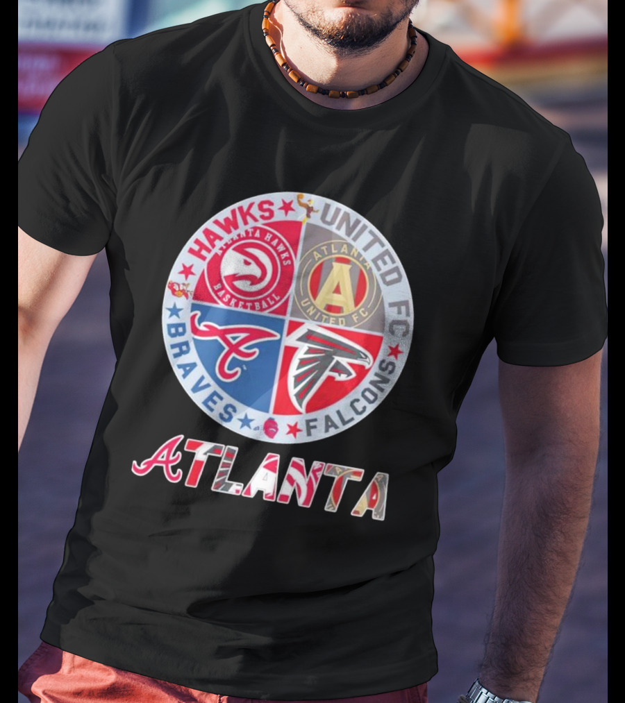 Atlanta Hawks United FC Falcons Braves Logo Mashup T-Shirt