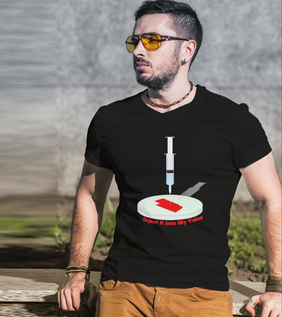 Inject It Into My Veins Syringe Turntable T-Shirt