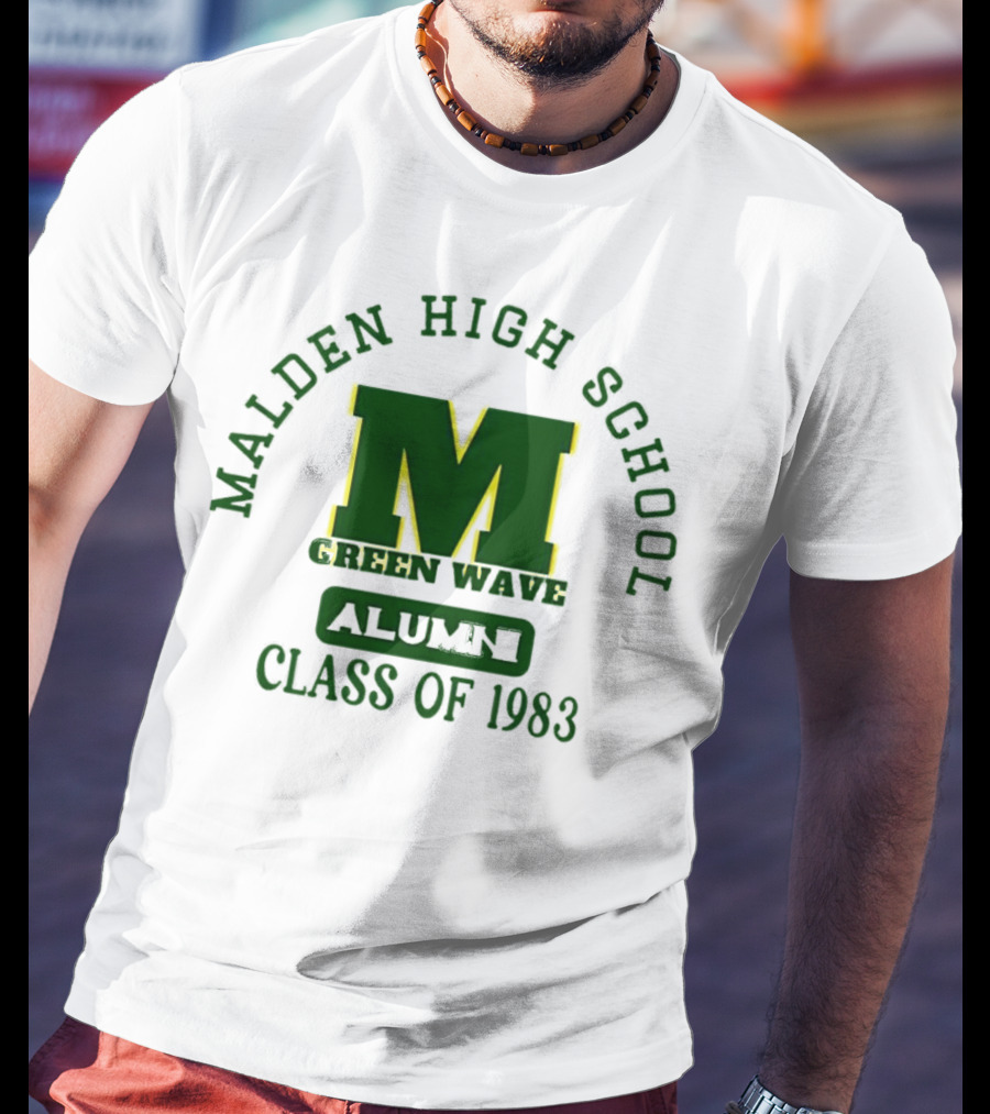 Malden High School Green Wave Alumni M Class Of 1983 T-Shirt