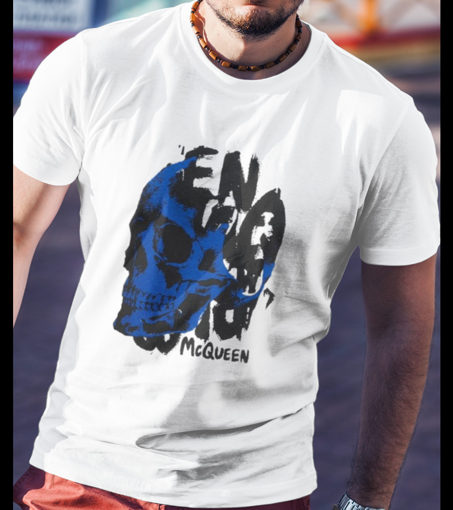 Alexander McQueen Blue Skull T-Shirt