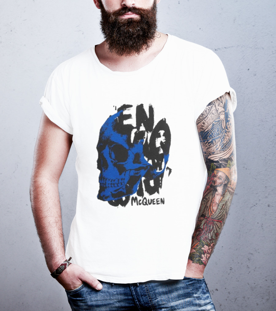 Alexander McQueen Blue Skull T-Shirt