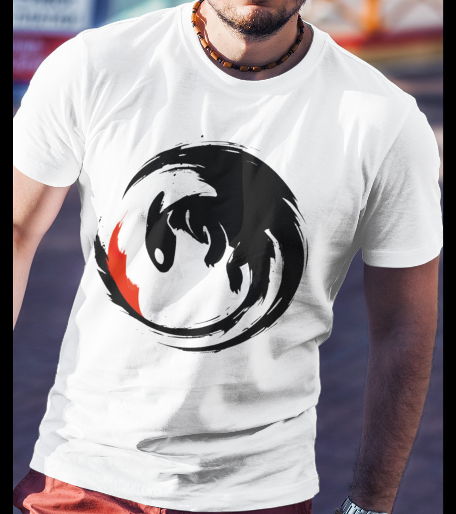 Toothless Night Fury Dragon Ying Yang T-Shirt