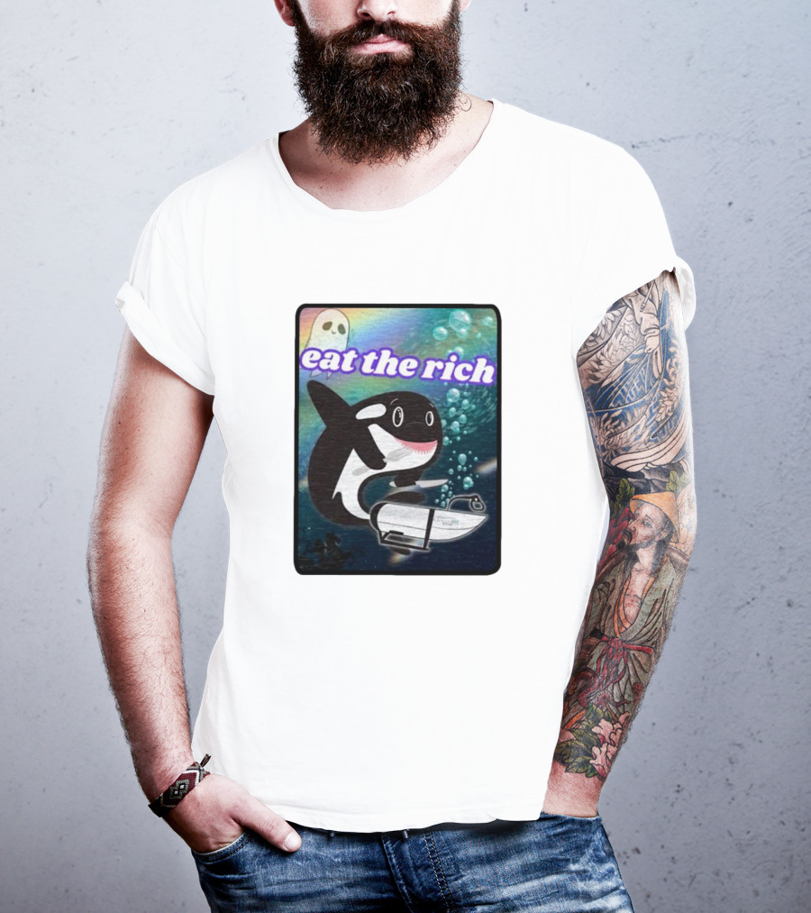 Orca Eat The Rich Oceangate Submarine Ghost Bubbles T-Shirt