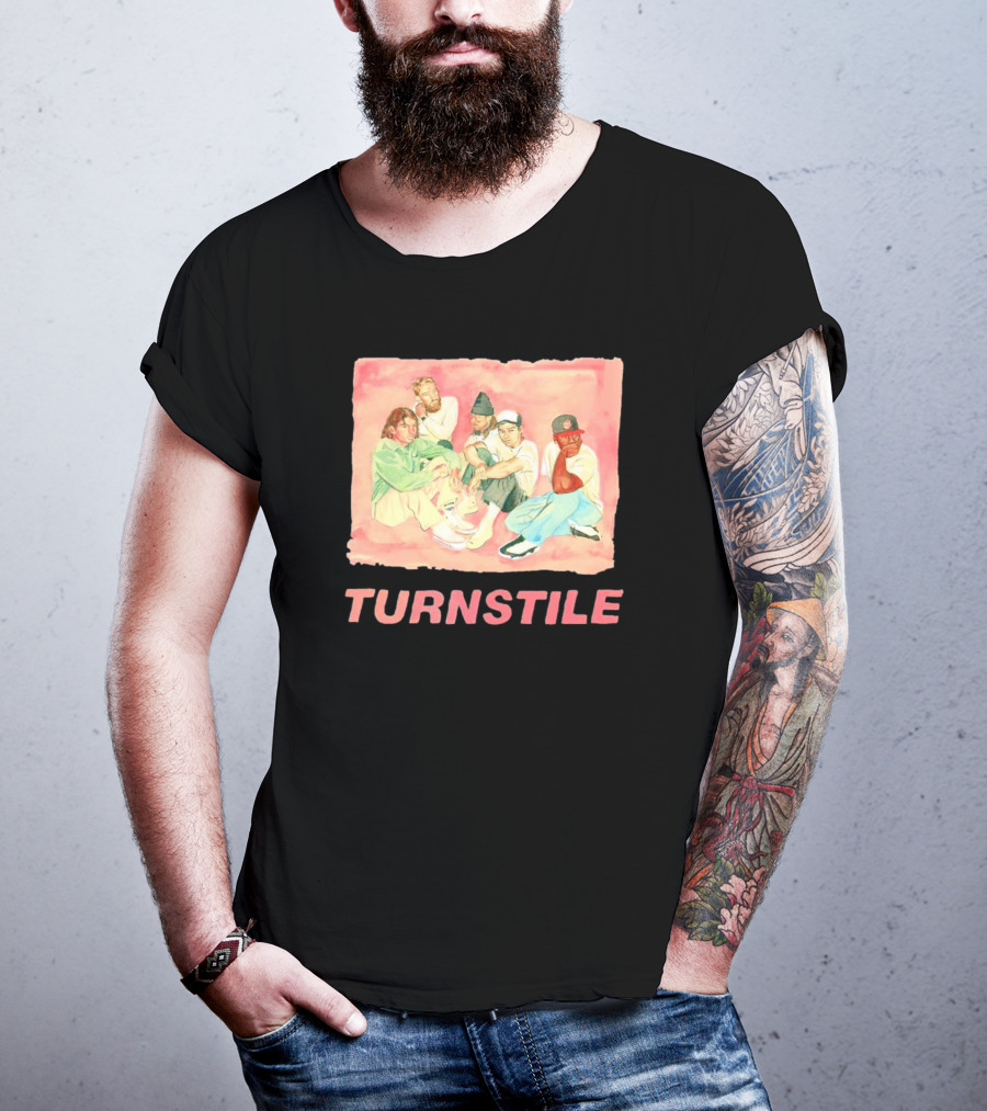 Turnstile Band Illustration Pink Pastel Aesthetic T-Shirt