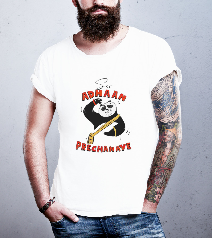 Panda See Adhaan Prechanaiye Kung Fu Pose T-Shirt