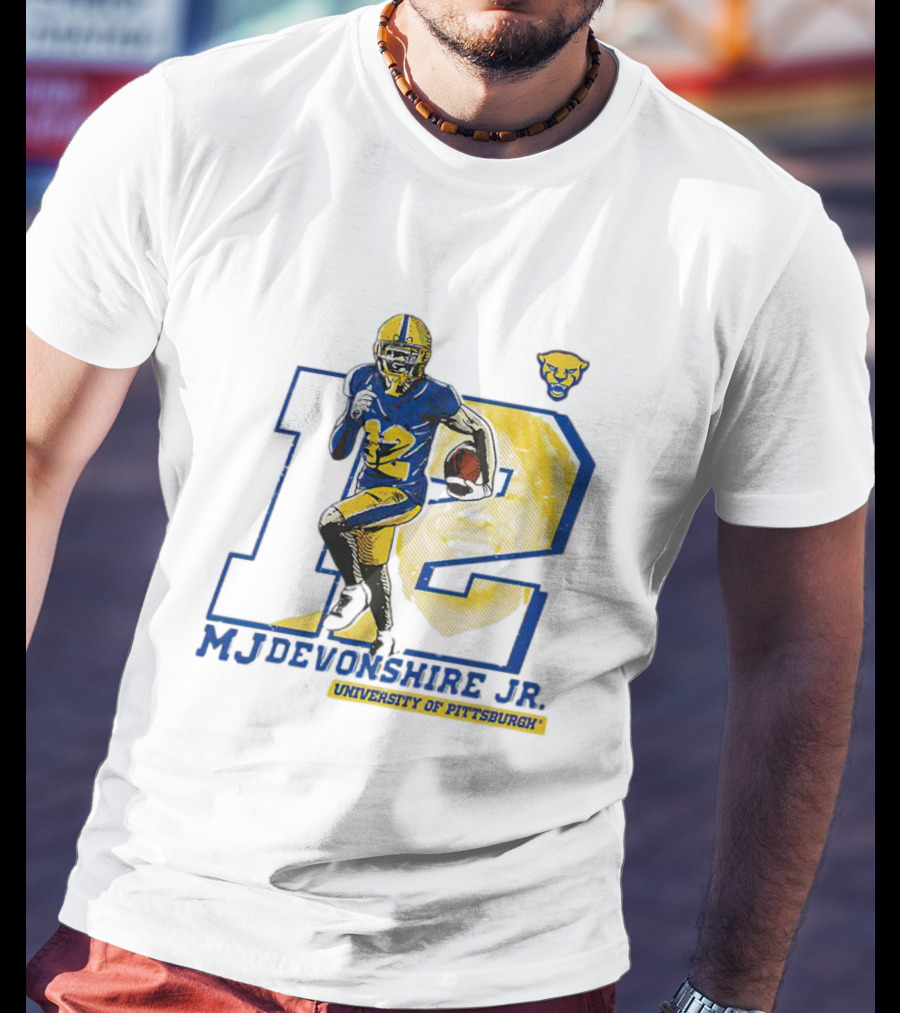 MJ Devonshire Jr University Of Pittsburgh Football 12 Panther T-Shirt