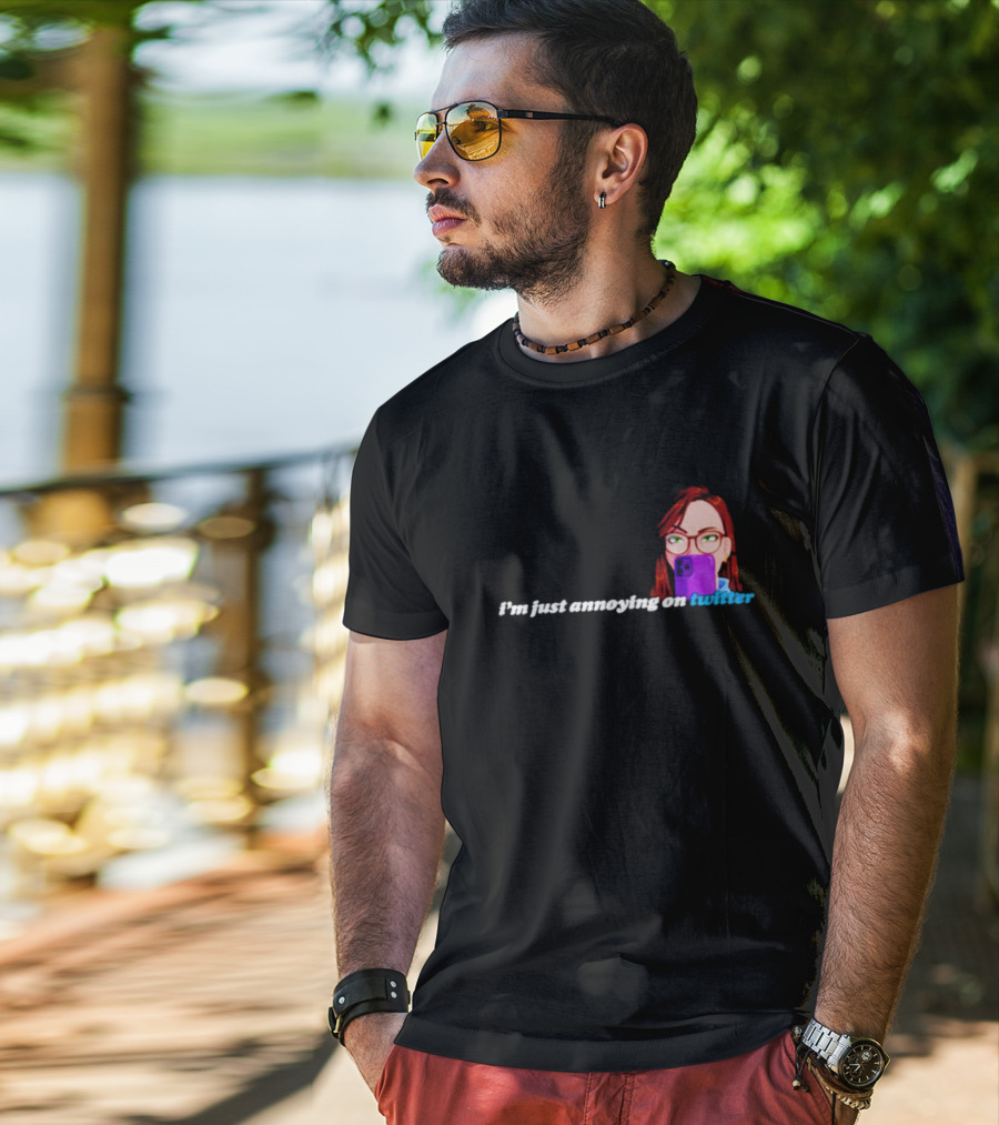 I’m Just Annoying On Twitter Redhead Glasses Smartphone T-Shirt