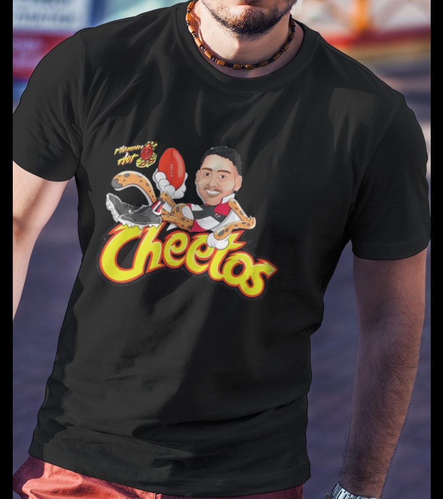 Flamin' Hot Cheetos Football Character Mashup T-Shirt